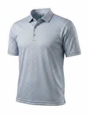 Men's Pro Tour Light Blue Patterned Polo Shirt